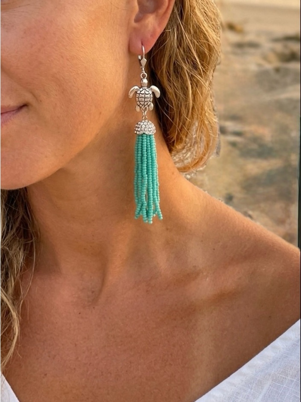 🎉HP🎉🌴🐚 Beaded Tassel Earrings